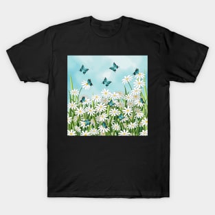 Daisies And Butterflies T-Shirt